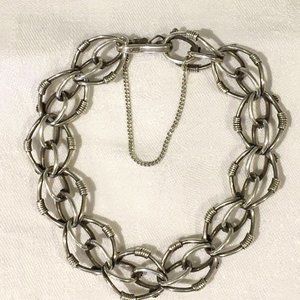 Intricate Silver Chain Bracelet, hand made.